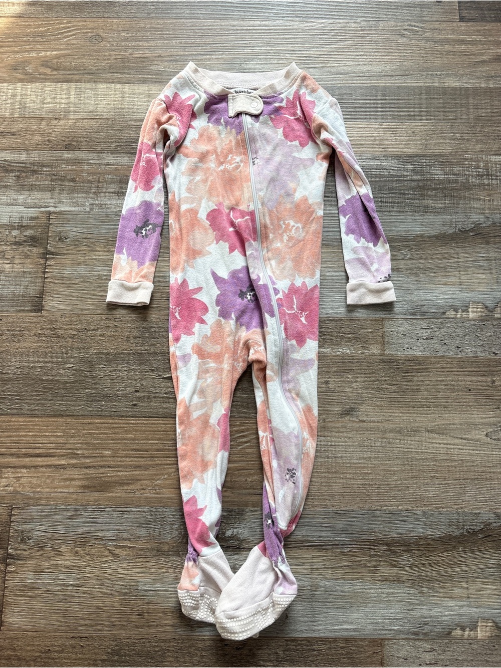 Burt’s Bees Baby Organic Cotton Zip Footie Pajama Watercolor Floral | Size 18 Mo